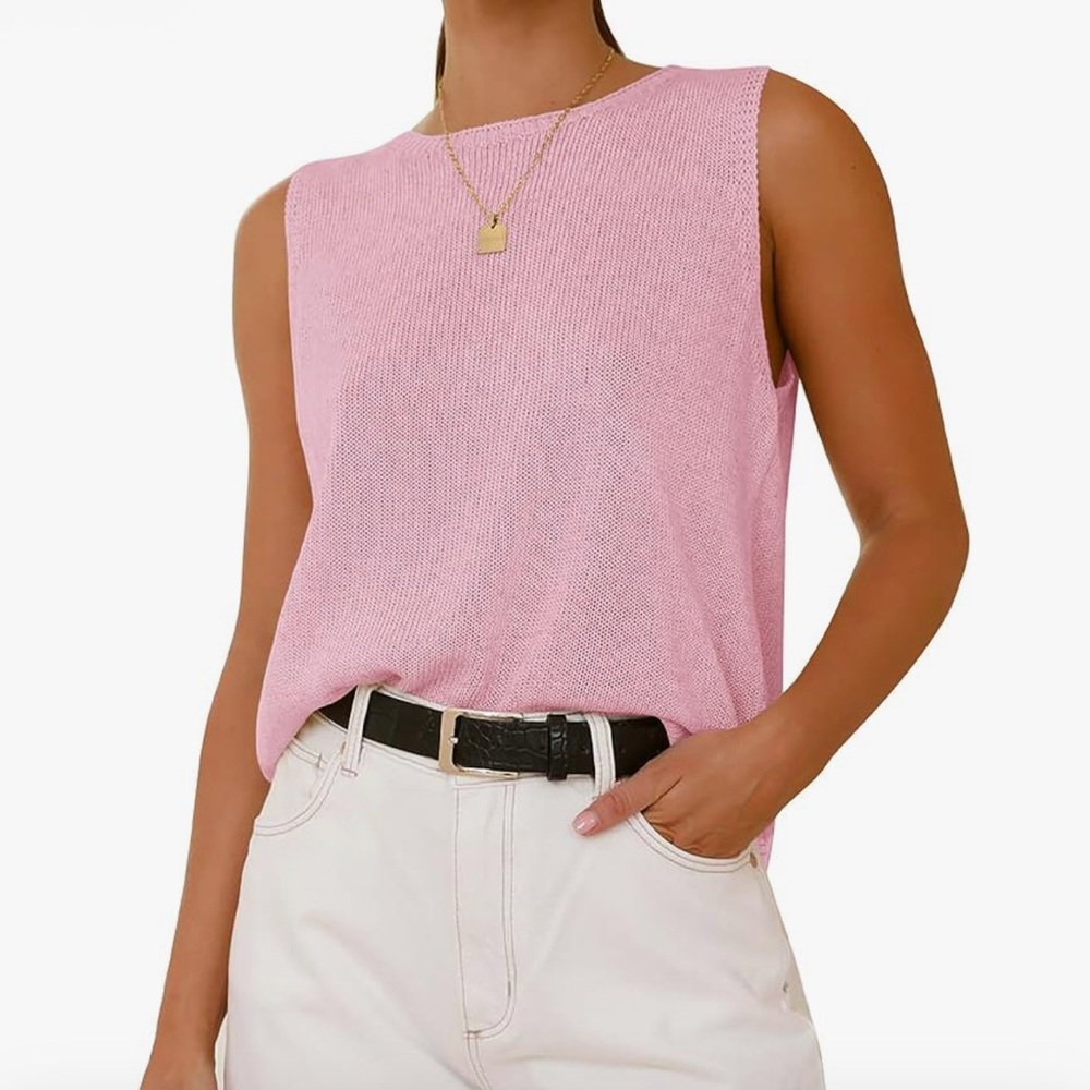 Elegant Pink Sleeveless Top